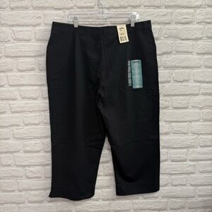 Lee‎ Riders Women's 20W Casuals Black Capri Pants Eased Fit 100% Cotton - NEW